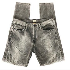 True Religion Black Denim Rocco Moto Biker Jeans